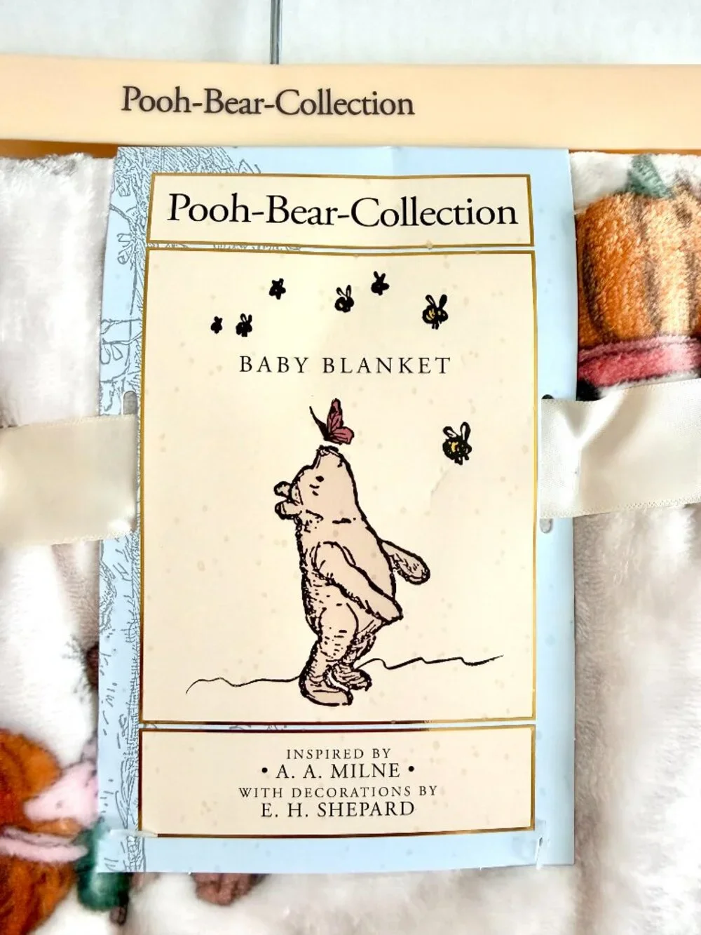 NEW Pooh Bear Collection Winnie The Pooh Baby Blanket Fall Pumpkin 30